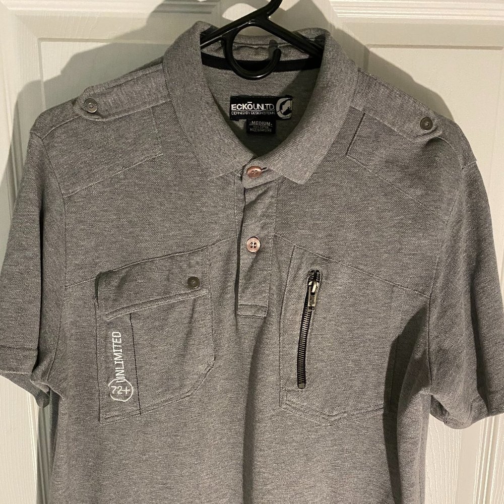 Ecko Gray Casual Polo Shirt Size M